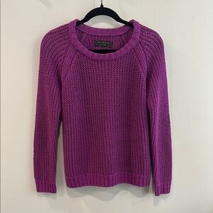 rag & bone Purple Ribbed Crew Neck Sweater